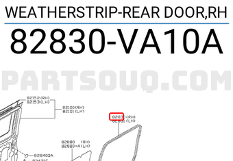 Nissan 82830VA10A WEATHERSTRIP-REAR DOOR,RH