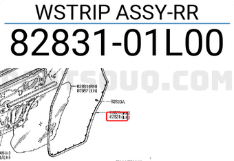 Nissan 8283101L00 WSTRIP ASSY-RR