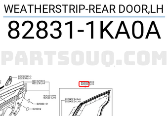 Nissan 828311KA0A WEATHERSTRIP-REAR DOOR,LH