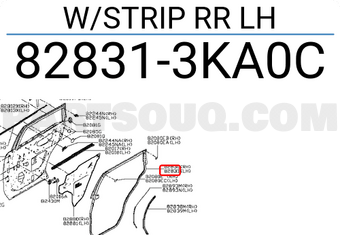 Nissan 828313KA0C W/STRIP RR LH