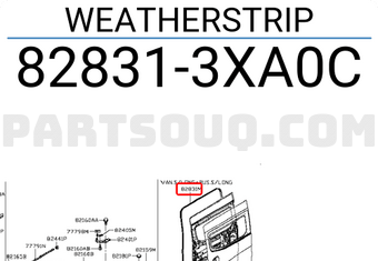 Nissan 828313XA0C WEATHERSTRIP