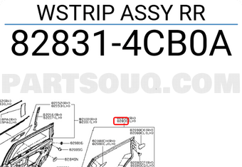Nissan 828314CB0A WSTRIP ASSY RR