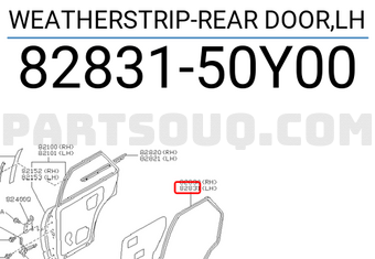 Nissan 8283150Y00 WEATHERSTRIP-REAR DOOR,LH