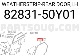 Nissan 8283150Y01 WEATHERSTRIP-REAR DOOR,LH