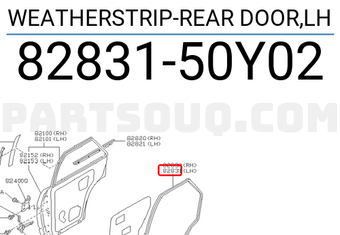 Nissan 8283150Y02 WEATHERSTRIP-REAR DOOR,LH