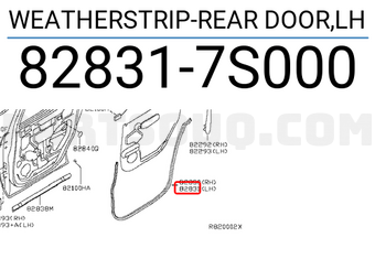 Nissan 828317S000 WEATHERSTRIP-REAR DOOR,LH