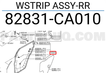 Nissan 82831CA010 WSTRIP ASSY-RR