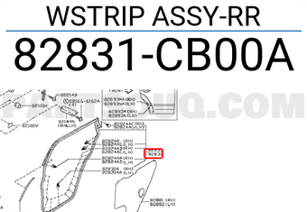 Nissan 82831CB00A WSTRIP ASSY-RR