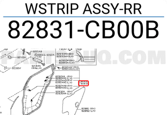 Nissan 82831CB00B WSTRIP ASSY-RR
