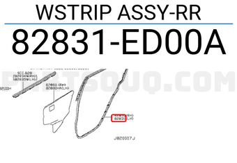 Nissan 82831ED00A WSTRIP ASSY-RR