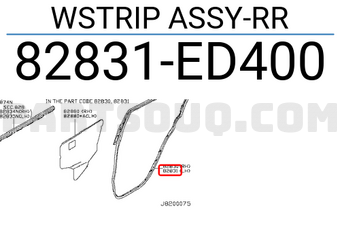 Nissan 82831ED400 WSTRIP ASSY-RR