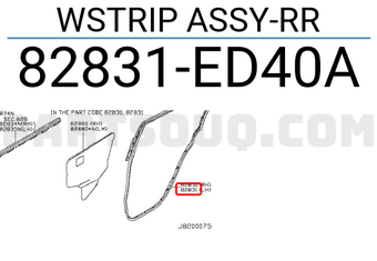 Nissan 82831ED40A WSTRIP ASSY-RR