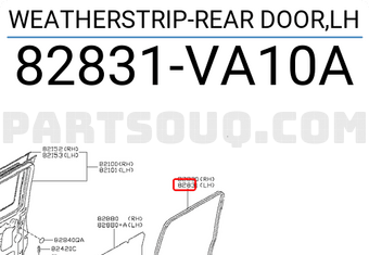 Nissan 82831VA10A WEATHERSTRIP-REAR DOOR,LH