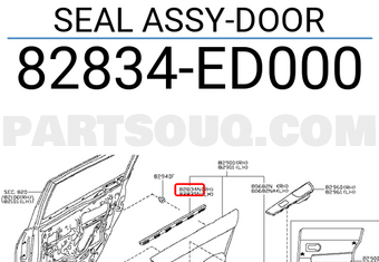 Nissan 82834ED000 SEAL ASSY-DOOR