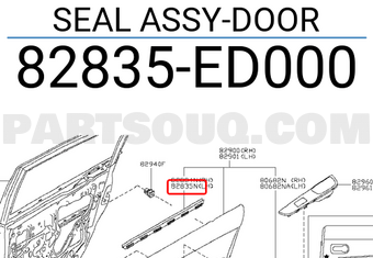 Nissan 82835ED000 SEAL ASSY-DOOR