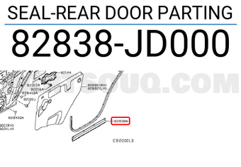 Nissan 82838JD000 SEAL-REAR DOOR PARTING