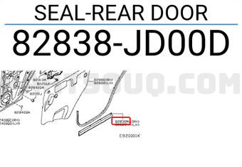 Nissan 82838JD00D SEAL-REAR DOOR