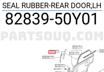 Nissan 8283950Y01 SEAL RUBBER-REAR DOOR,LH