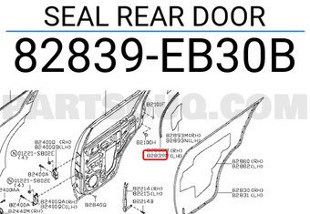 Nissan 82839EB30B SEAL REAR DOOR