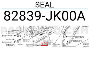 Nissan 82839JK00A SEAL