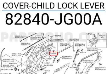 Nissan 82840JG00A COVER-CHILD LOCK LEVER