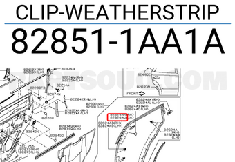 Nissan 828511AA1A CLIP-WEATHERSTRIP