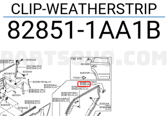 Nissan 828511AA1B CLIP-WEATHERSTRIP