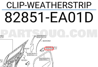 Nissan 82851EA01D CLIP-WEATHERSTRIP