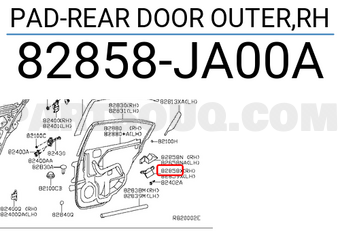 Nissan 82858JA00A PAD-REAR DOOR OUTER,RH