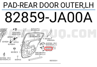 Nissan 82859JA00A PAD-REAR DOOR OUTER,LH