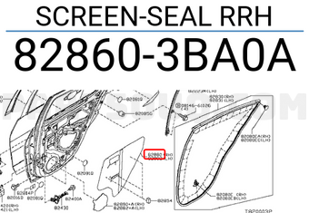 Nissan 828603BA0A SCREEN-SEAL RRH