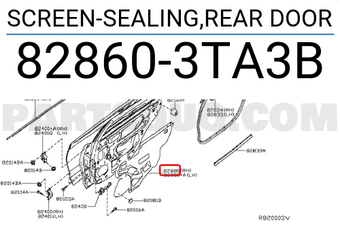 Nissan 828603TA3B SCREEN-SEALING,REAR DOOR