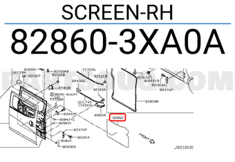 Nissan 828603XA0A SCREEN-RH