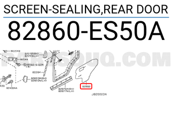 Nissan 82860ES50A SCREEN-SEALING,REAR DOOR