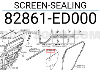 Nissan 82861ED000 SCREEN-SEALING