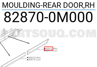 Nissan 828700M000 MOULDING-REAR DOOR,RH