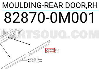 Nissan 828700M001 MOULDING-REAR DOOR,RH