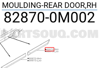Nissan 828700M002 MOULDING-REAR DOOR,RH
