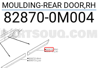 Nissan 828700M004 MOULDING-REAR DOOR,RH