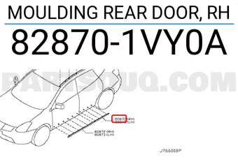 Nissan 828701VY0A MOULDING REAR DOOR, RH