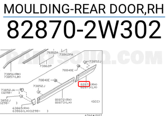 Nissan 828702W302 MOULDING-REAR DOOR,RH