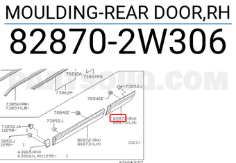 Nissan 828702W306 MOULDING-REAR DOOR,RH