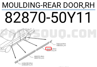 Nissan 8287050Y11 MOULDING-REAR DOOR,RH