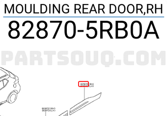 Nissan 828705RB0A MOULDING REAR DOOR,RH