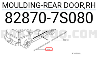 Nissan 828707S080 MOULDING-REAR DOOR,RH