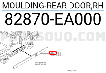 Nissan 82870EA000 MOULDING-REAR DOOR,RH