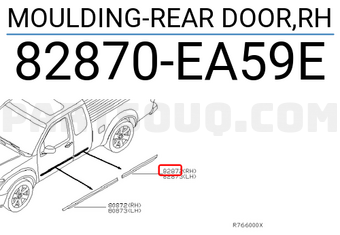 Nissan 82870EA59E MOULDING-REAR DOOR,RH