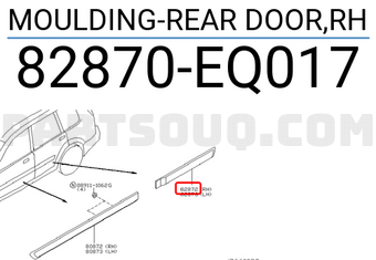 Nissan 82870EQ017 MOULDING-REAR DOOR,RH