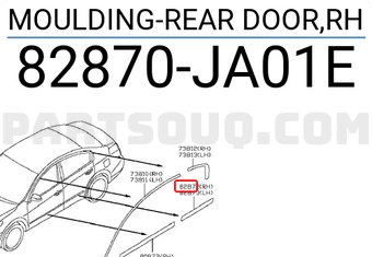 Nissan 82870JA01E MOULDING-REAR DOOR,RH