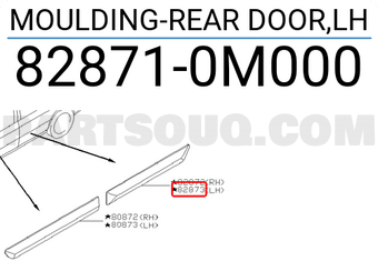 Nissan 828710M000 MOULDING-REAR DOOR,LH